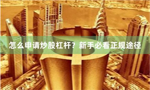 怎么申请炒股杠杆？新手必看正规途径